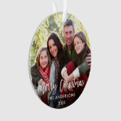 Moderne kerstfamilie voor penseel script - foto WR Ornament (voorkant)