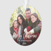 Moderne kerstfamilie voor penseel script - foto WR Ornament (voorkant)