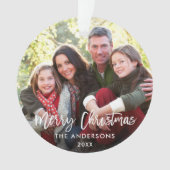 Moderne kerstfamilie voor penseel script - foto WR Ornament (voorkant)