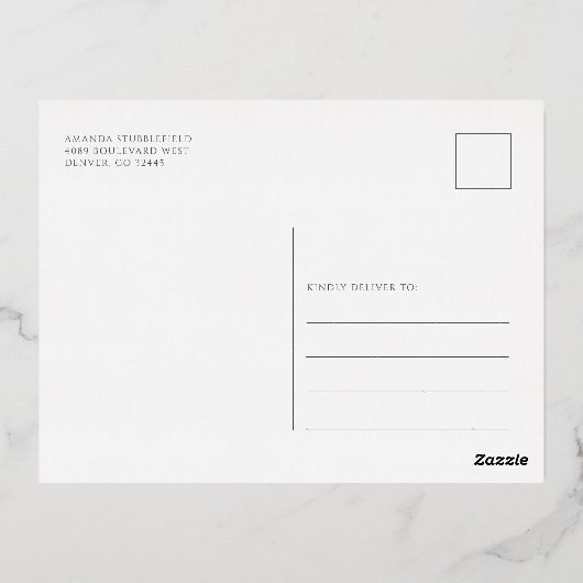 Moderne Kerstfeest Borrel Goud Folie Feestdagen Briefkaart (Achterkant)