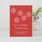 Moderne Kerstfeest Feest Rood Kaart (Staand voorkant)