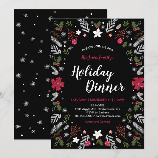 Moderne kerstfeest, feestelijke feestdagen kaart (Voorkant / Achterkant)