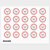 Moderne Kerstfeest gepersonaliseerde rendieren zeg Ronde Sticker (Vel)