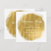 Moderne kerstfeest gouden verf look kaart (Voorkant / Achterkant)