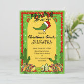 Moderne Kerstfeest Hot Jalapeño Santa Hat Kaart (Staand voorkant)