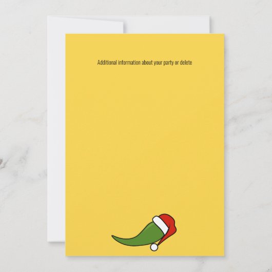 Moderne Kerstfeest Hot Jalapeño Santa Hat Kaart (Achterkant)