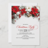 Moderne Kerstfeest met Poinsettia Kaart (Voorkant)