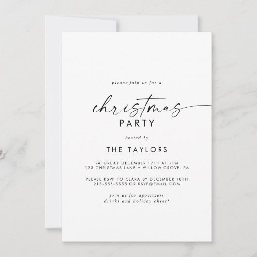 Moderne kerstfeest met script kaart (Voorkant)