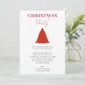 Moderne kerstfeest rode kerstboom kaart (Staand voorkant)