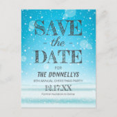 Moderne kerstfeest Sla de datum op Aankondigingskaart (Voorkant)