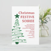 Moderne kerstfeest uitnodiging (Staand voorkant)