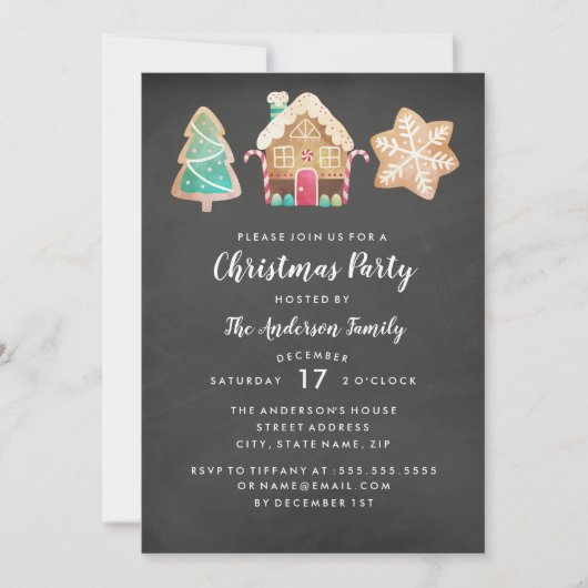Moderne kerstfeest uitnodiging (Voorkant)