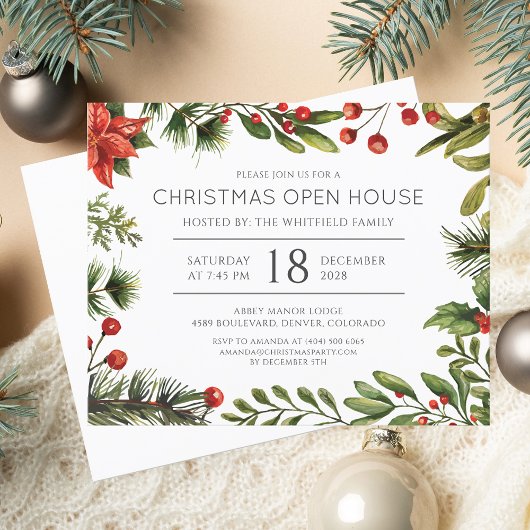 Moderne kerstfeest uitnodiging flyer