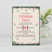 Moderne kerstfeest uitnodiging template (Staand voorkant)
