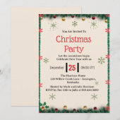 Moderne kerstfeest uitnodiging template (Voorkant / Achterkant)
