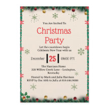 Moderne kerstfeest uitnodiging template
