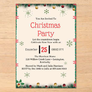 Moderne kerstfeest uitnodiging template