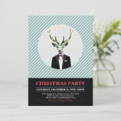 Moderne kerstfeest, uitnodigingen voor vakantiebij (Staand voorkant)