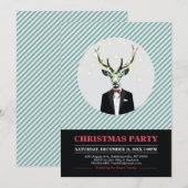 Moderne kerstfeest, uitnodigingen voor vakantiebij (Voorkant / Achterkant)