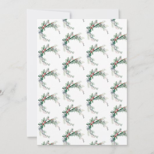 Moderne Kerstfeest Winterbessen Script Kaart (Achterkant)