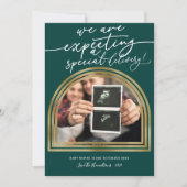 Moderne kerstfeestaankondiging feestdagenkaart (Voorkant)