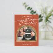 Moderne kerstfeestaankondiging feestdagenkaart (Staand voorkant)