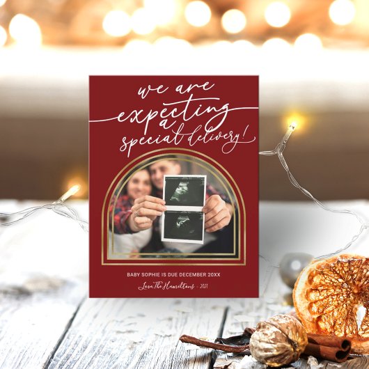 Moderne kerstfeestaankondiging feestdagenkaart