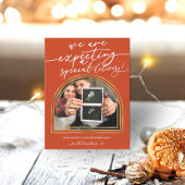 Moderne kerstfeestaankondiging feestdagenkaart