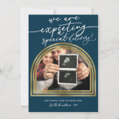 Moderne kerstfeestaankondiging feestdagenkaart (Voorkant)