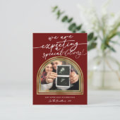 Moderne kerstfeestaankondiging feestdagenkaart (Staand voorkant)