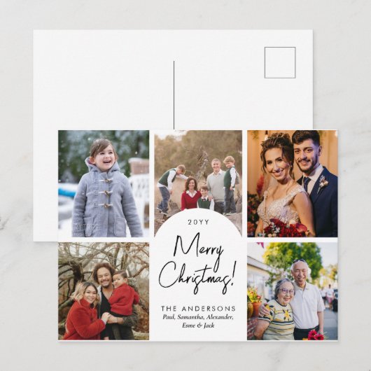 Moderne kerstfeestdag 5 serie feestdagenkaart (Voorkant / Achterkant)