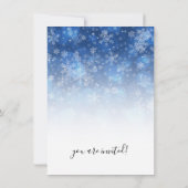 Moderne kerstfeestdag blauw en wit kaart (Achterkant)