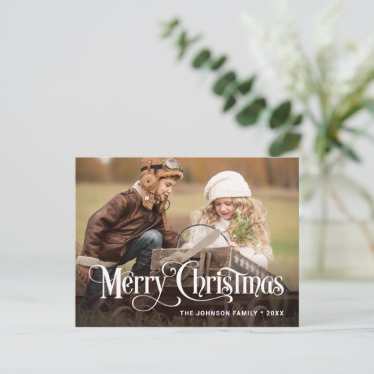 Moderne kerstfeestdag briefkaart (Staand voorkant)