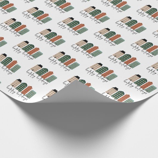 Moderne kerstfeestdag cadeaupapier (Hoek)