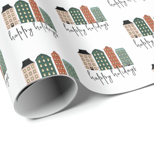 Moderne kerstfeestdag cadeaupapier (Rol Hoek)