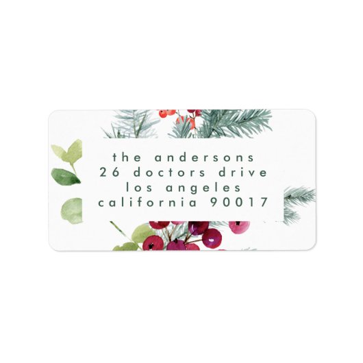 Moderne kerstfeestdag etiket (Voorkant)