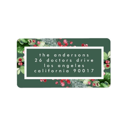 Moderne kerstfeestdag etiket (Voorkant)