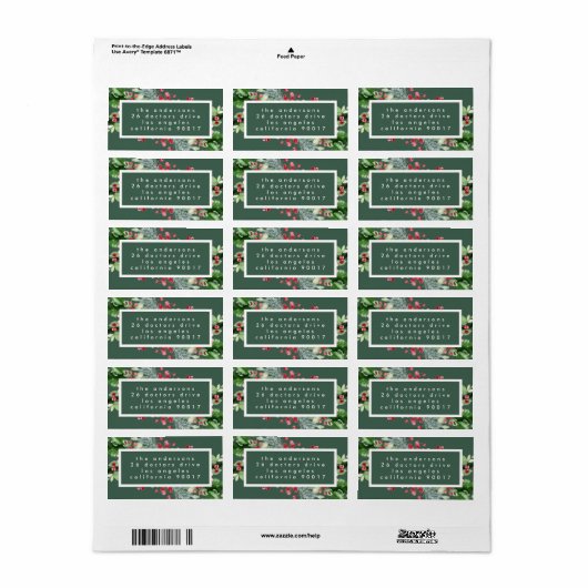 Moderne kerstfeestdag etiket (Full Sheet)