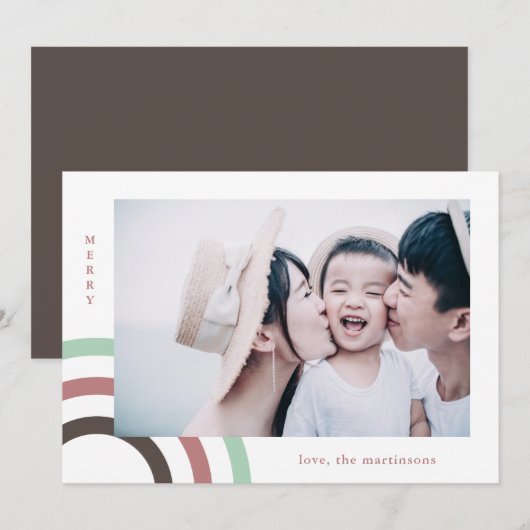 Moderne kerstfeestdag foto (Voorkant / Achterkant)