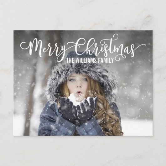 Moderne kerstfeestdag foto Briefkaart (Voorkant)