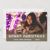 Moderne kerstfeestdag foto feestdagenkaart (Voorkant)
