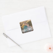 Moderne kerstfeestdag foto vierkante sticker (Envelop)