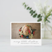 Moderne kerstfeestdag foto's aankondigingskaart (Staand voorkant)