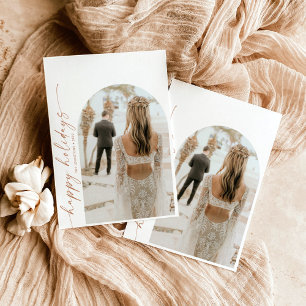 Moderne kerstfeestdag foto's kaart