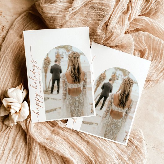 Moderne kerstfeestdag foto's kaart