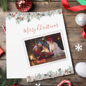 Moderne kerstfeestdag foto's notitiekaartje