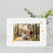 Moderne kerstfeestdag - geperste sterren folie feestdagenkaart (Staand Voorkant)