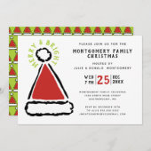 Moderne kerstfeestdag in de Rode Kerstmis Kaart (Voorkant / Achterkant)