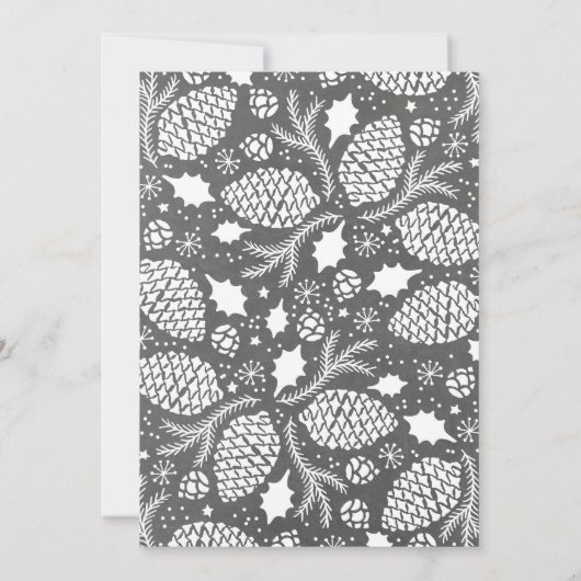 Moderne kerstfeestdag in penseel script kaart (Achterkant)