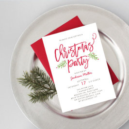 Moderne kerstfeestdag in penseel script kaart